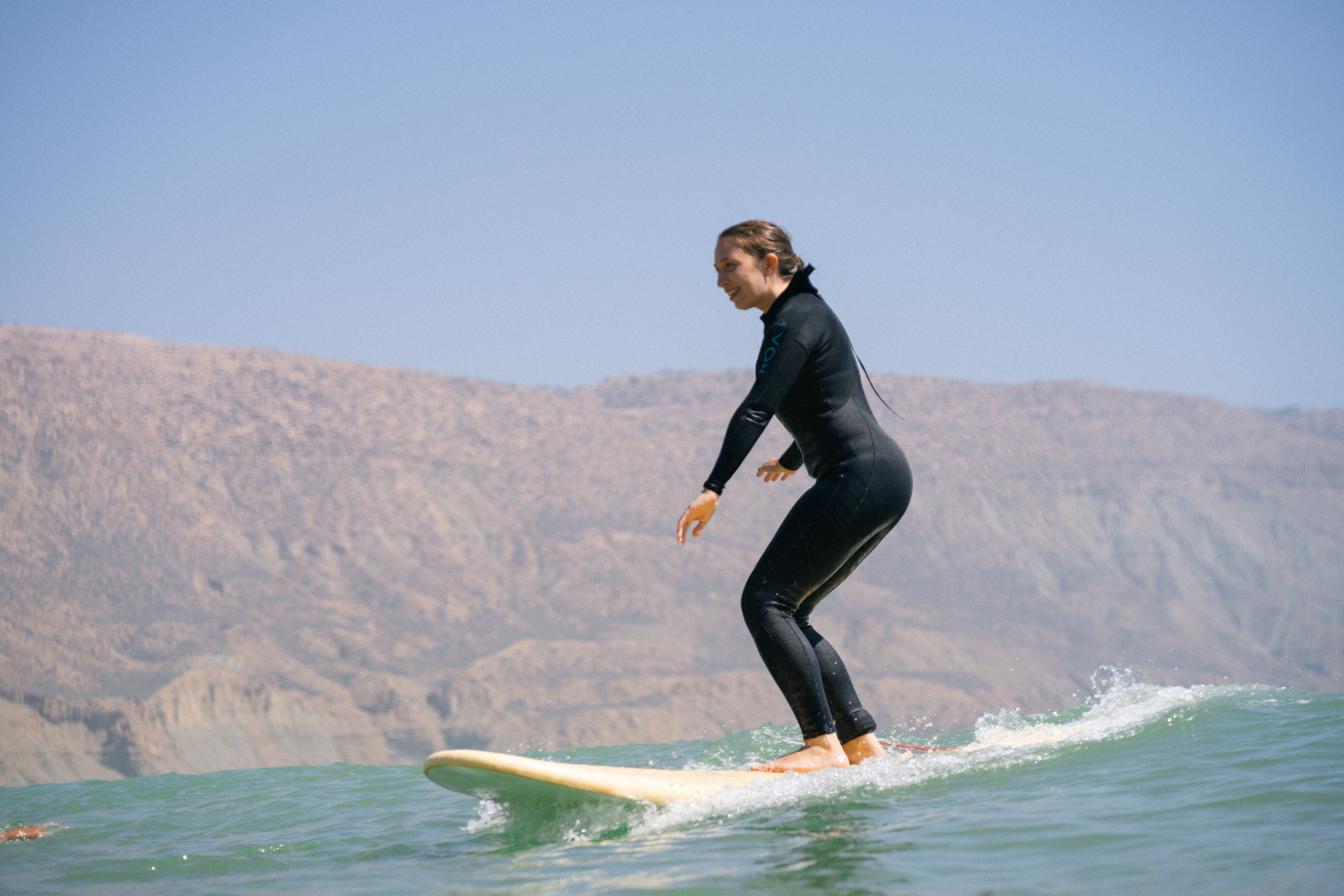 surfing at the beach